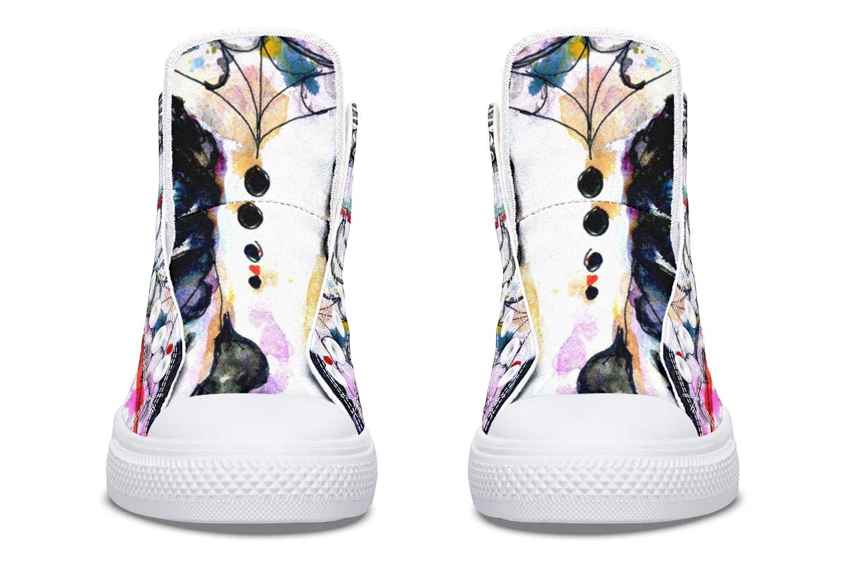 Printed Couple High-top Canvas Shoes