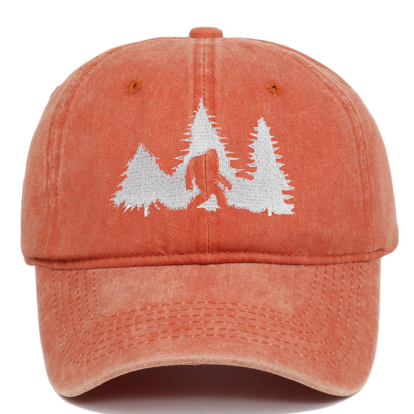 Big Foot Embroidered Baseball Cap Worn Looking Washed-out