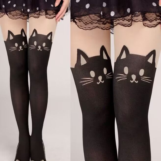 Cat Over The Knee Stockings Stitching Stockings