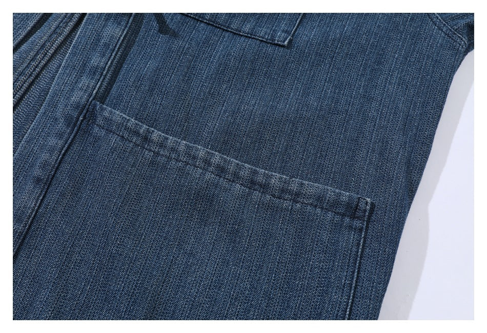 Men's Fashion Retro Characteristic Chinese Style Robe Denim Jacket