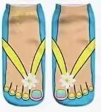printed Flip-flop Toe Socks 3D-