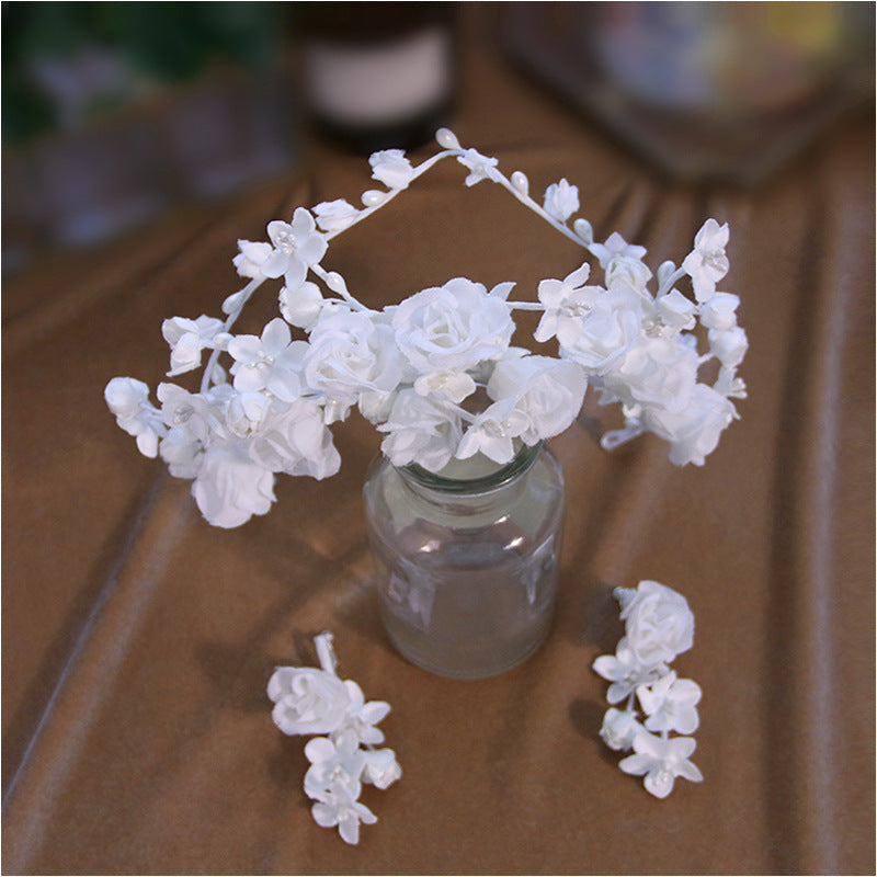 Hair Band Set Exquisite Handmade White