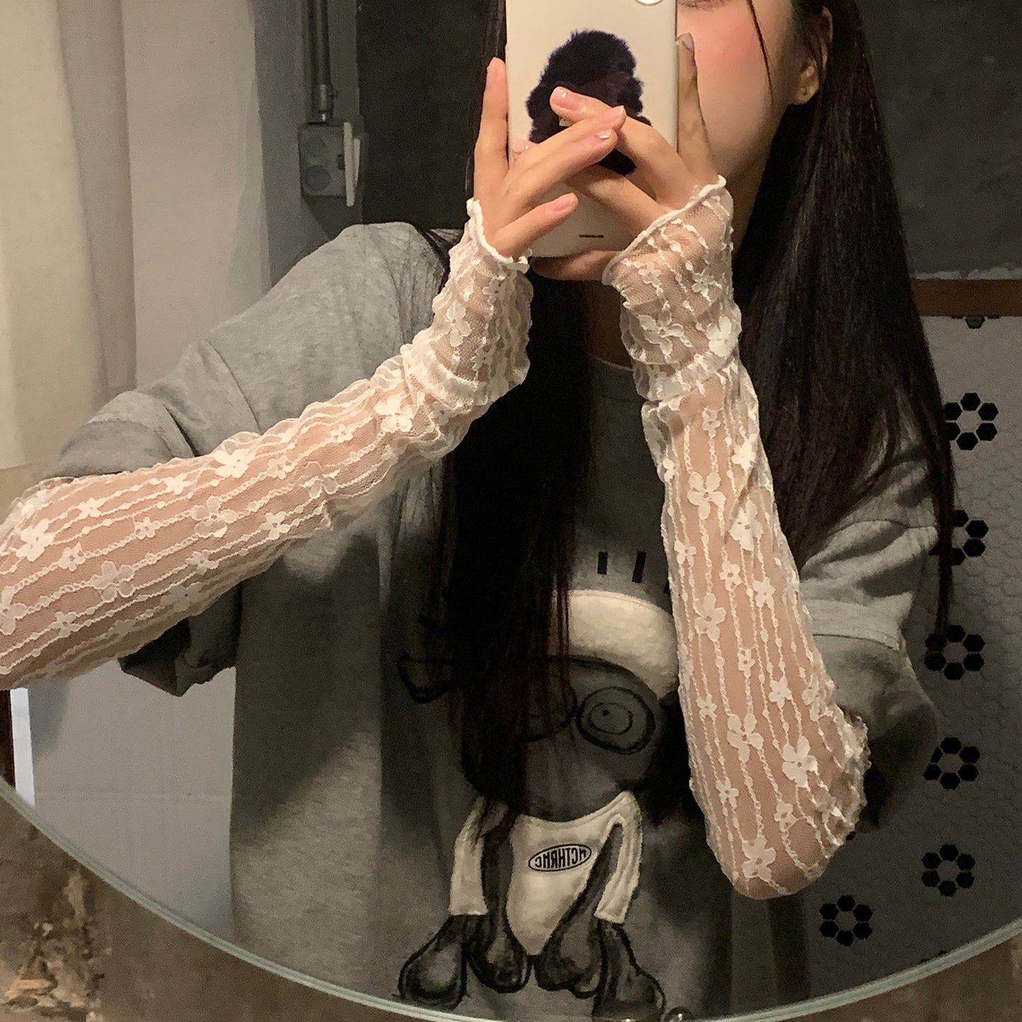 Long Decorative Gloves Car Cover Lace Style