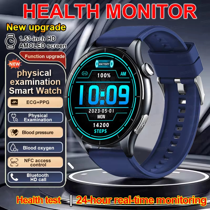2025 New Smart Watch NFC ECG+PPG Blood Oxygen Uric Acid Blood Pressure Sapphire Smartwatch Men for Android Ios Smart Watch Men
