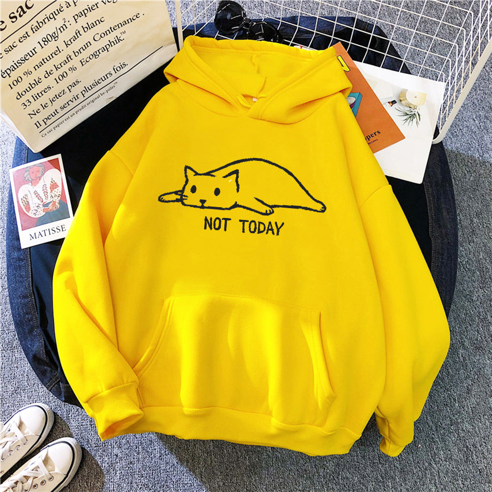 Cute Kitten Fleece Long Sleeve Sweater Hoodie
