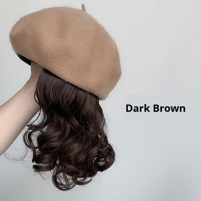 Women's Wig Hat Integrated Fashion Headgear