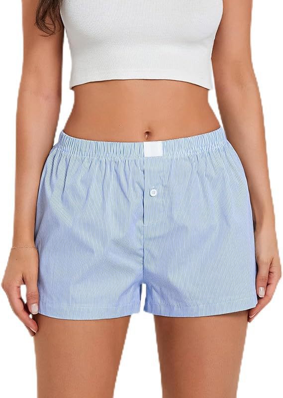 Feriedetaljeret skotskternet strandshorts til kvinder – løse afslappede bukser