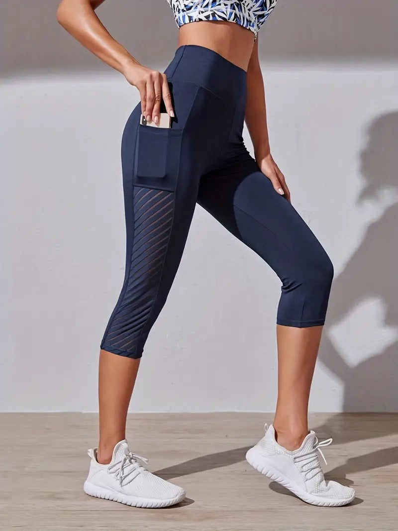 Color Contrast Patchwork Running Trousers Belly Contracting