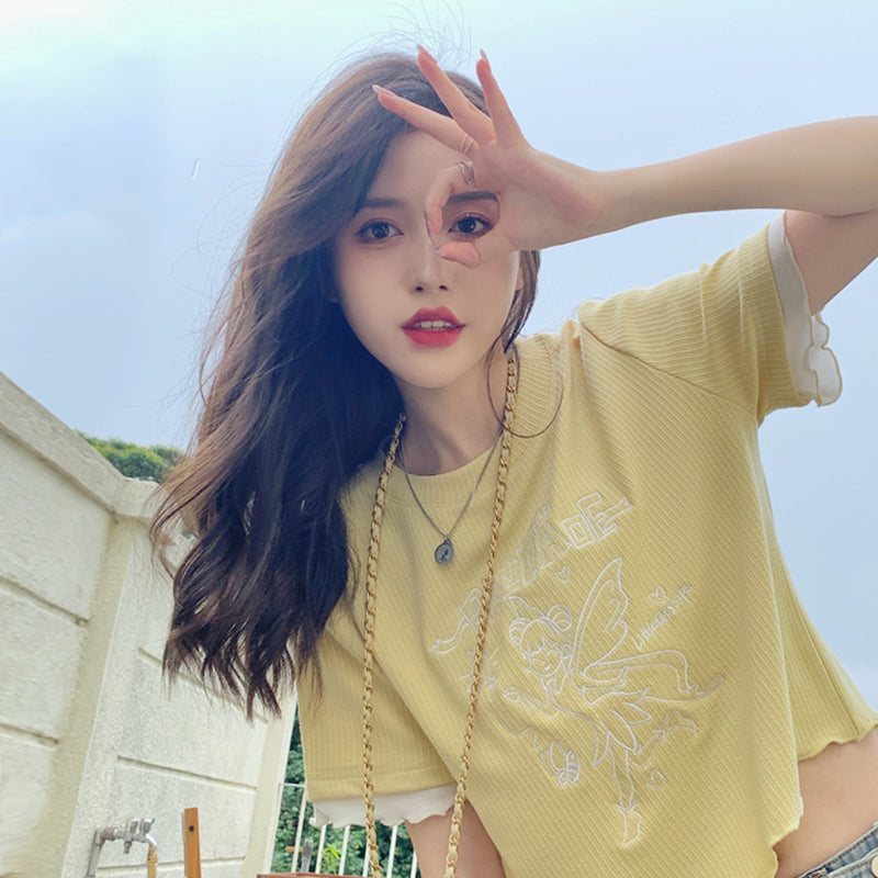 European And American Women's Loose Short-sleeved T-shirt