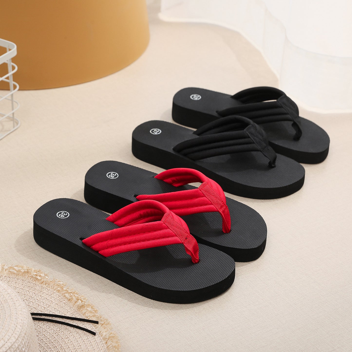 Summer New Slippers Women's Wedge Sequin Slippers
