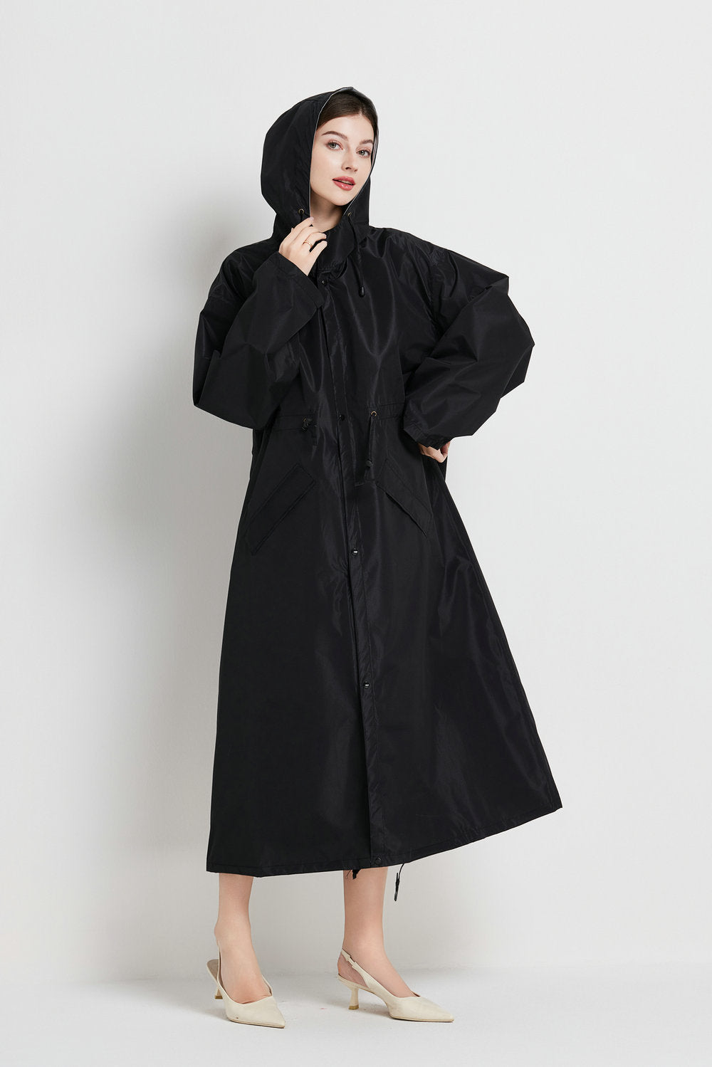 Mellemlang Trenchcoat-regnjakke til kvinder