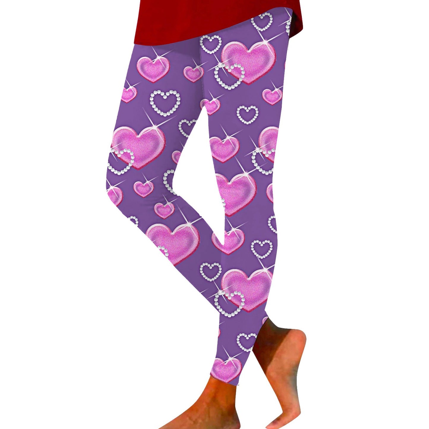 Tynde damebukser med højt taljet print og leggings