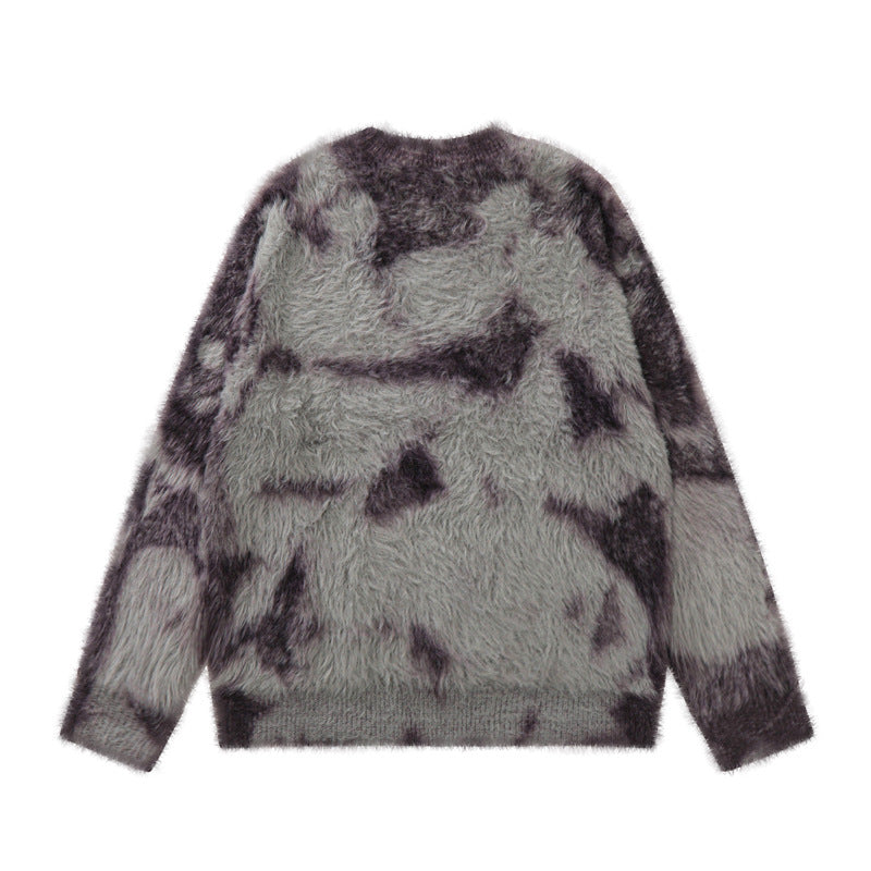 Retro Atmosfære Design Løs Sweater Sweater