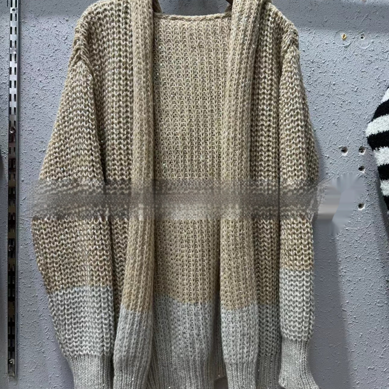 New FallWinter Womens Designer Gradient Sequin Hooded Jacket