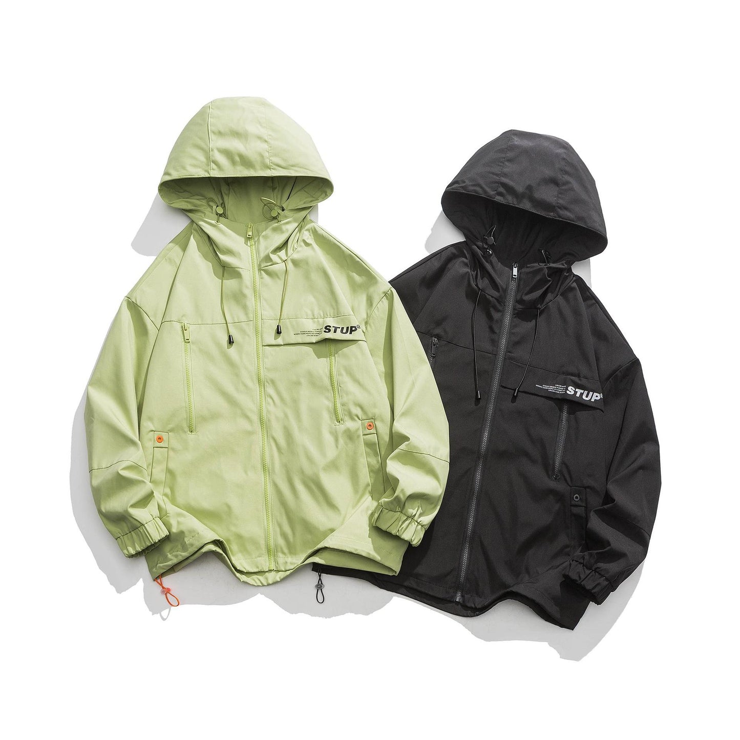 Hooded Jacket Trendy Brand Versatile Casual Pu Handsome Baggy Coat