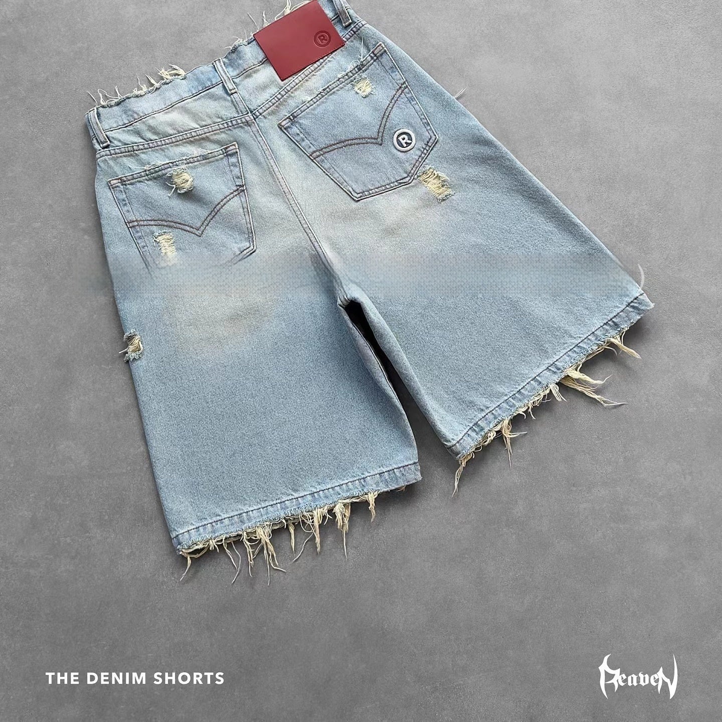 New Design Sense Ripped Burr Denim Shorts American Retro Washed Casual Loose Shorts