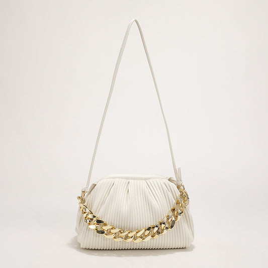 Solid Color Pleated Texture Bag Shoulder Bag Messenger Bag