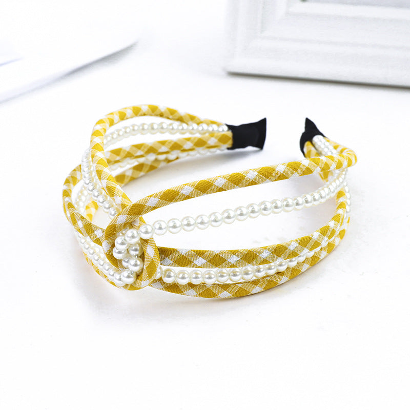 Net Celebrity Popular Hair Band Wave Dot Solid Color Cloth