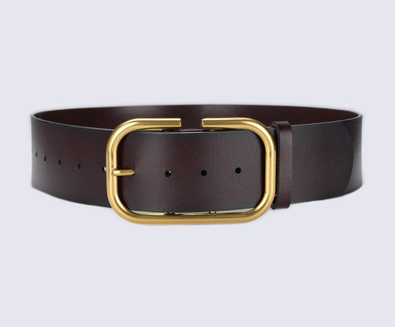 Extra Wide Leather Waist Seal Women's Trench Coat Belt