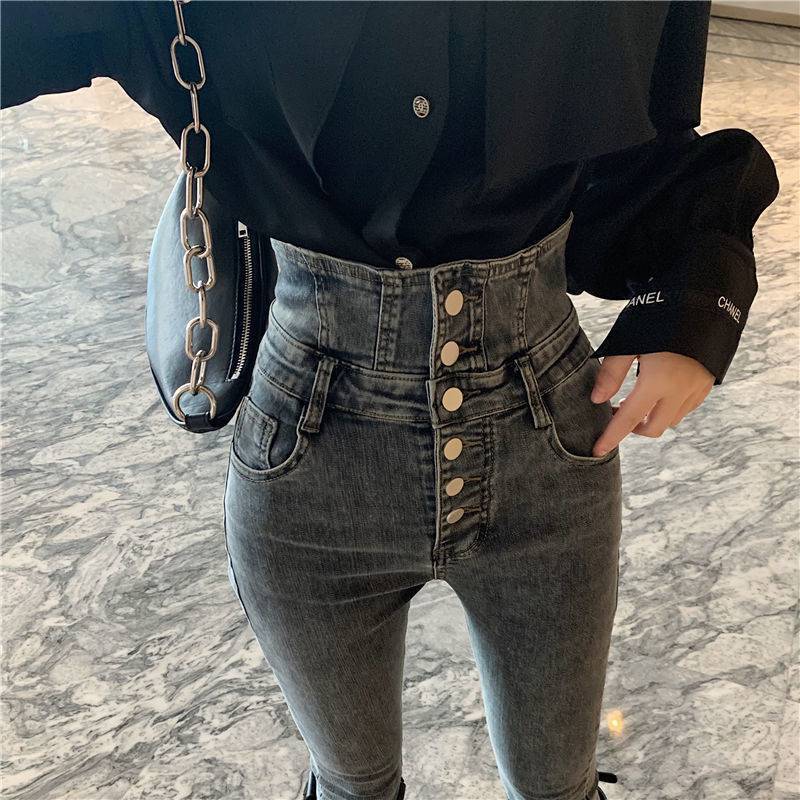 Fashion Simple High-waist Single-breasted Trousers