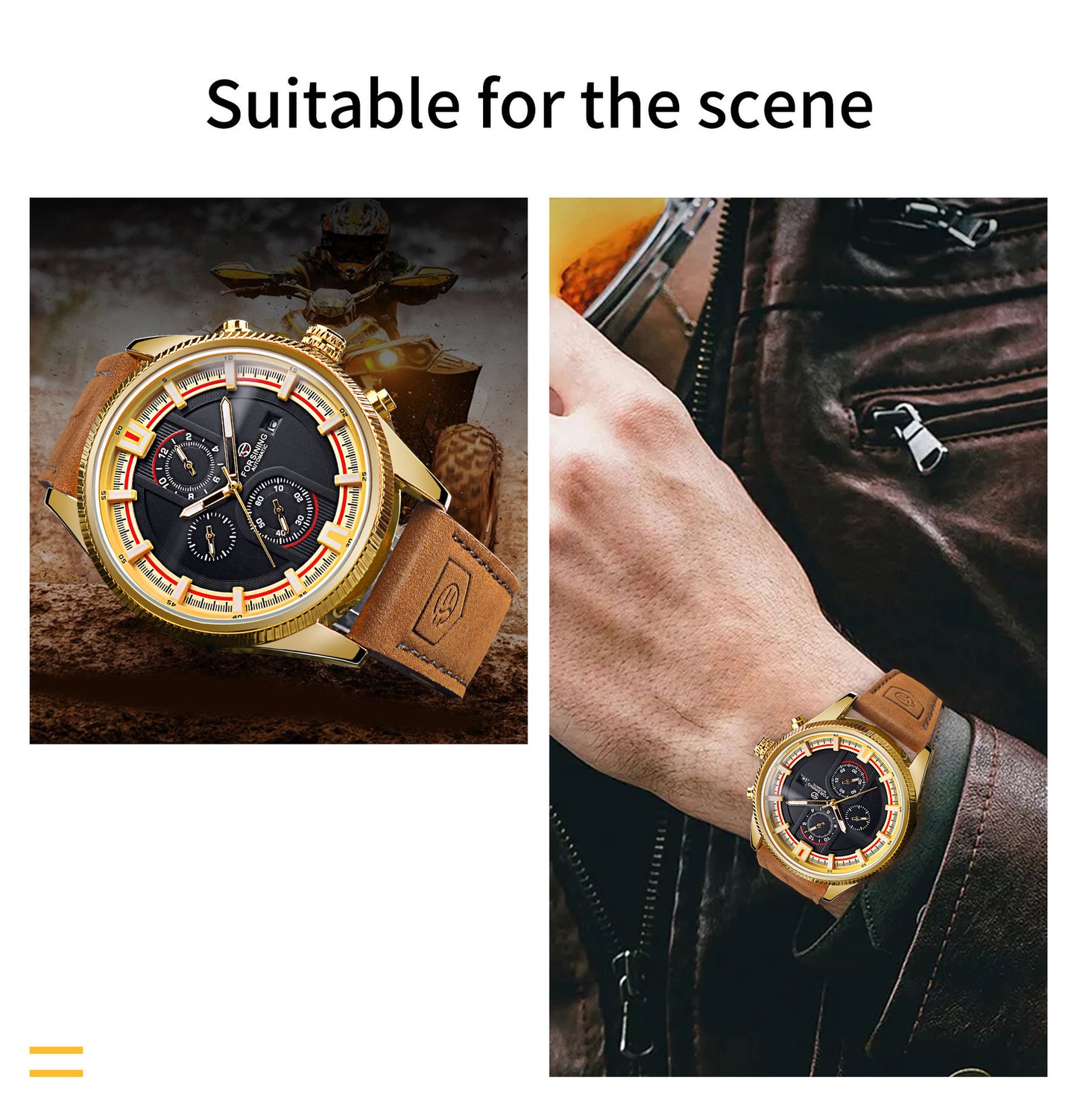 Waterproof Men's Week Calendar Automatic Mechanical Watch 30 M