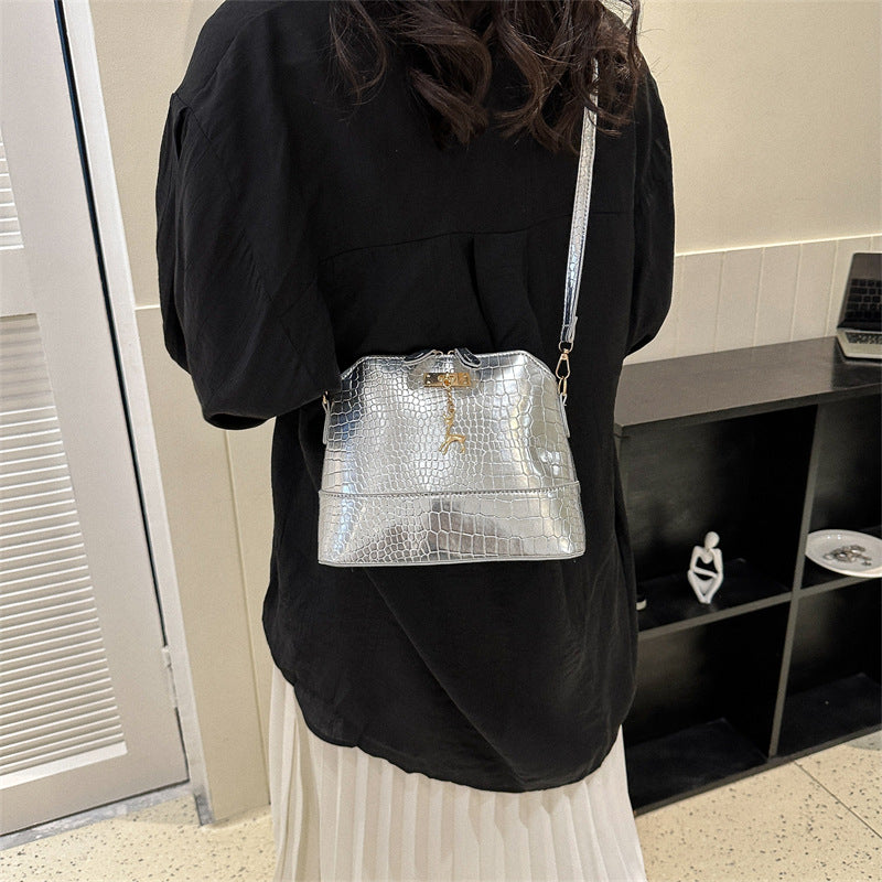 Dame Mode Afslappet Crossbody Taske i Ensfarvet med Stor Kapacitet