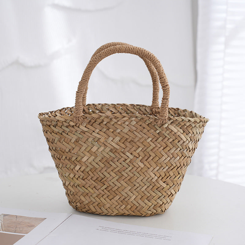 Womens Handwoven Bag Made From Natural Mitsuba Grass
