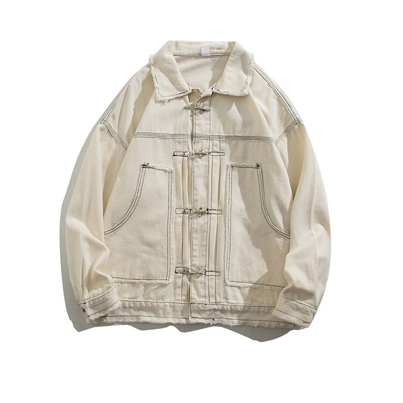 Loose Leisure Workwear Coat Metal Buckle Burr Jacket