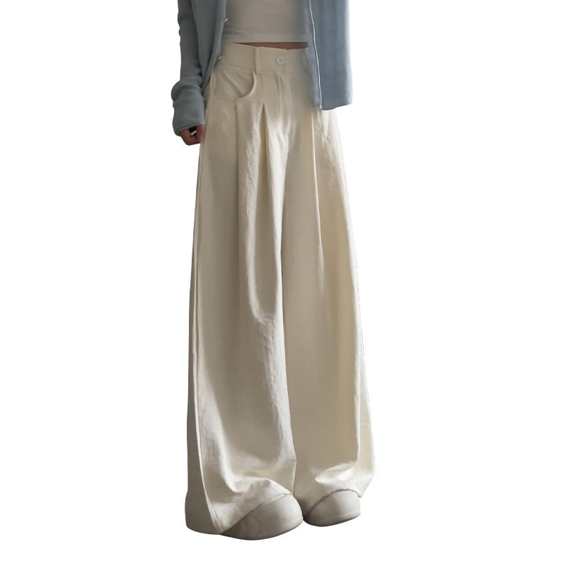 Suit Pants Women's High Waist Baggy Straight Trousers