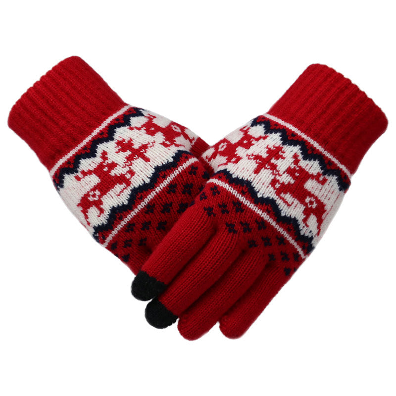 Outdoor Cycling Ladies Warm Knitted Woolen Gloves