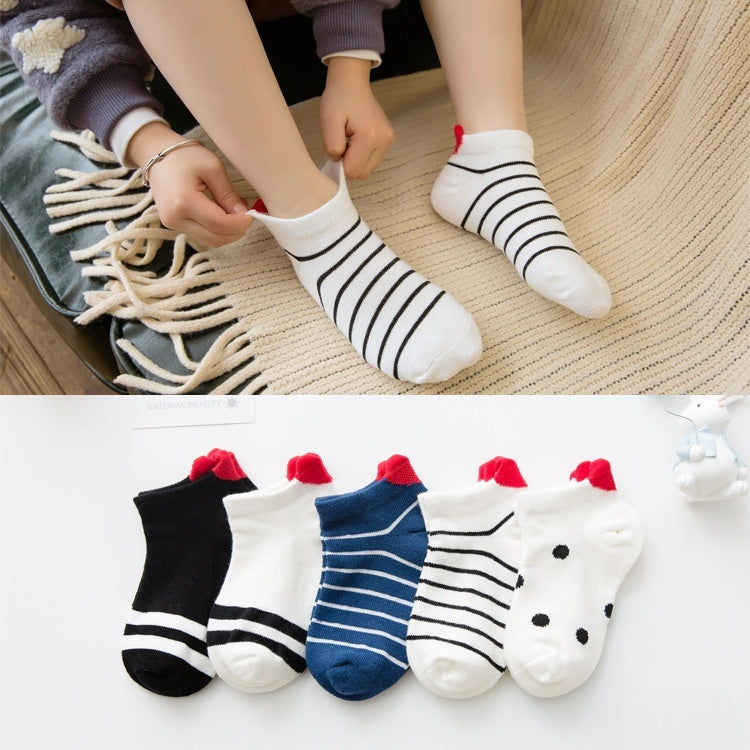 Low-cut Children's Cotton Sock Boat Socks Flat Mesh Cartoon Boys And Girls Baby