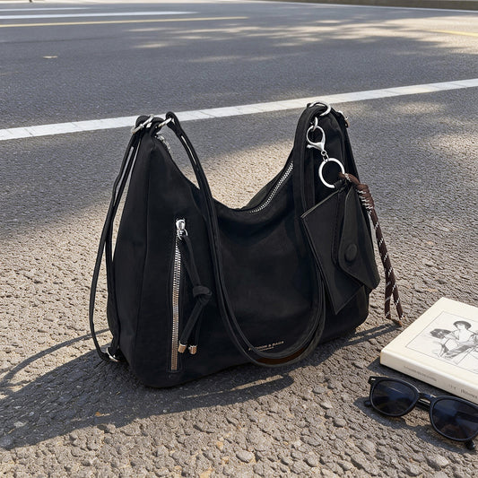 Retro Matte Relaxed-style Commuter Shoulder Bag