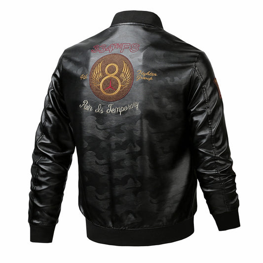 Men's Casual Fashion Leather Jacket Coat