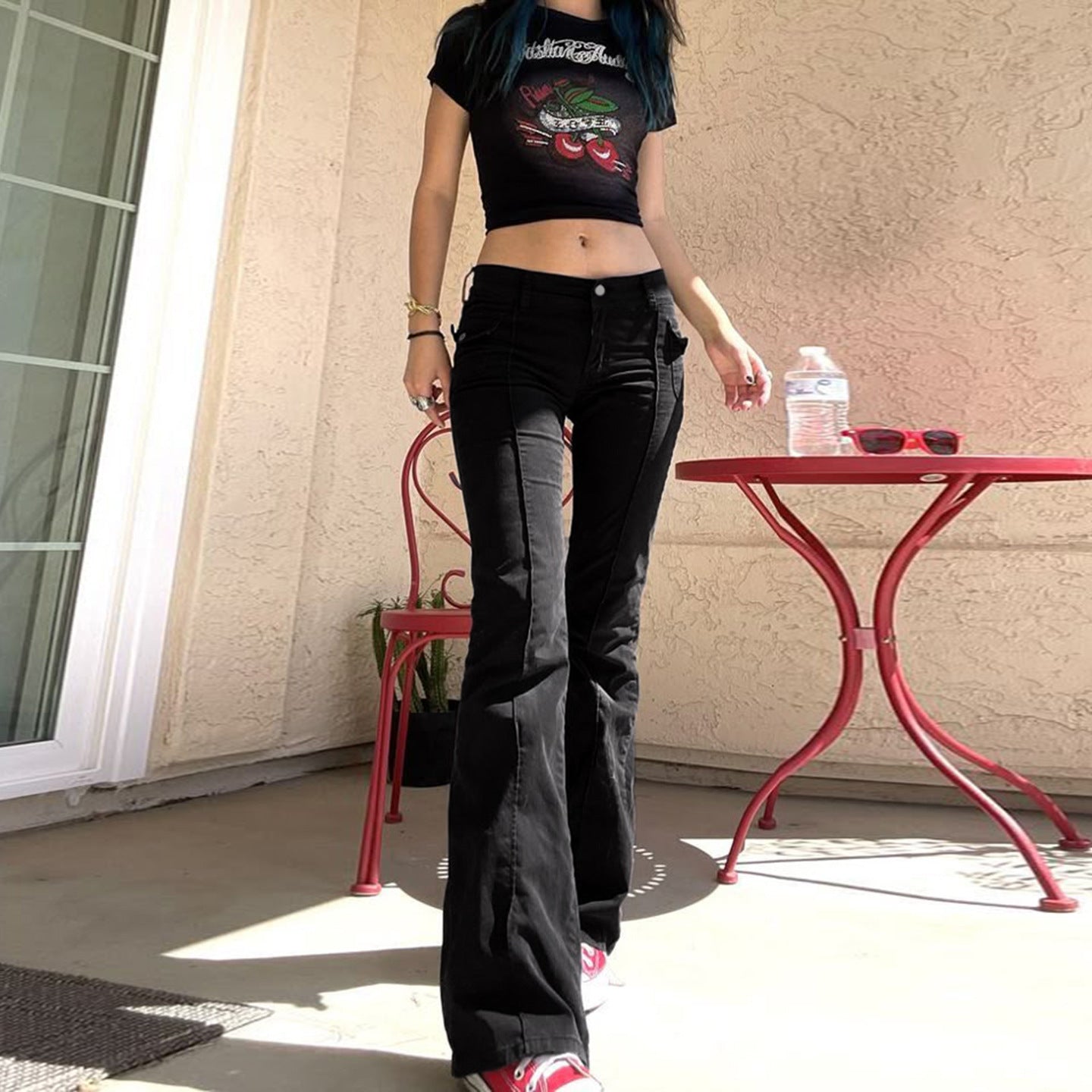 Patchwork Casual Trendy Low-rise Denim Jeans For Sassy Girls