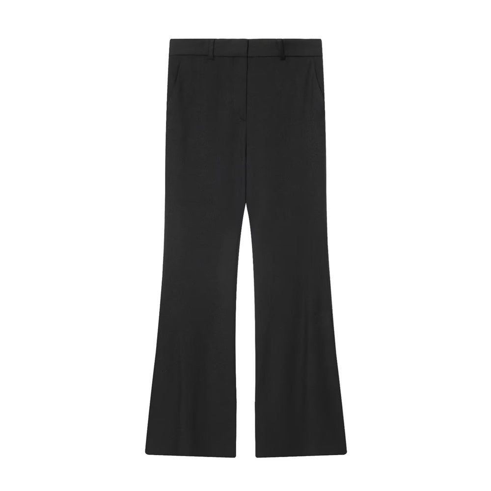 Cropped Waistcoat-style Blazer Low-rise Flared Floor-length Pants