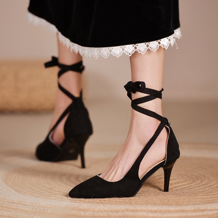 Women's Shoes Fat Toe Head Spring Lace Sheet