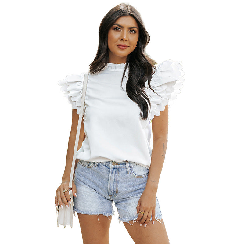 Women's Ruffled Sleeve Chiffon Blouse