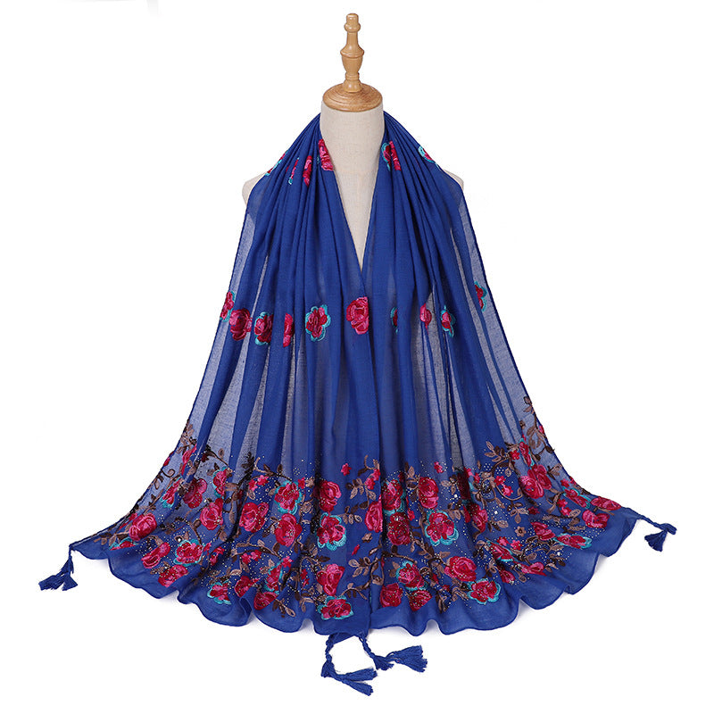 Ladies Travel Often Shawl Embroidery