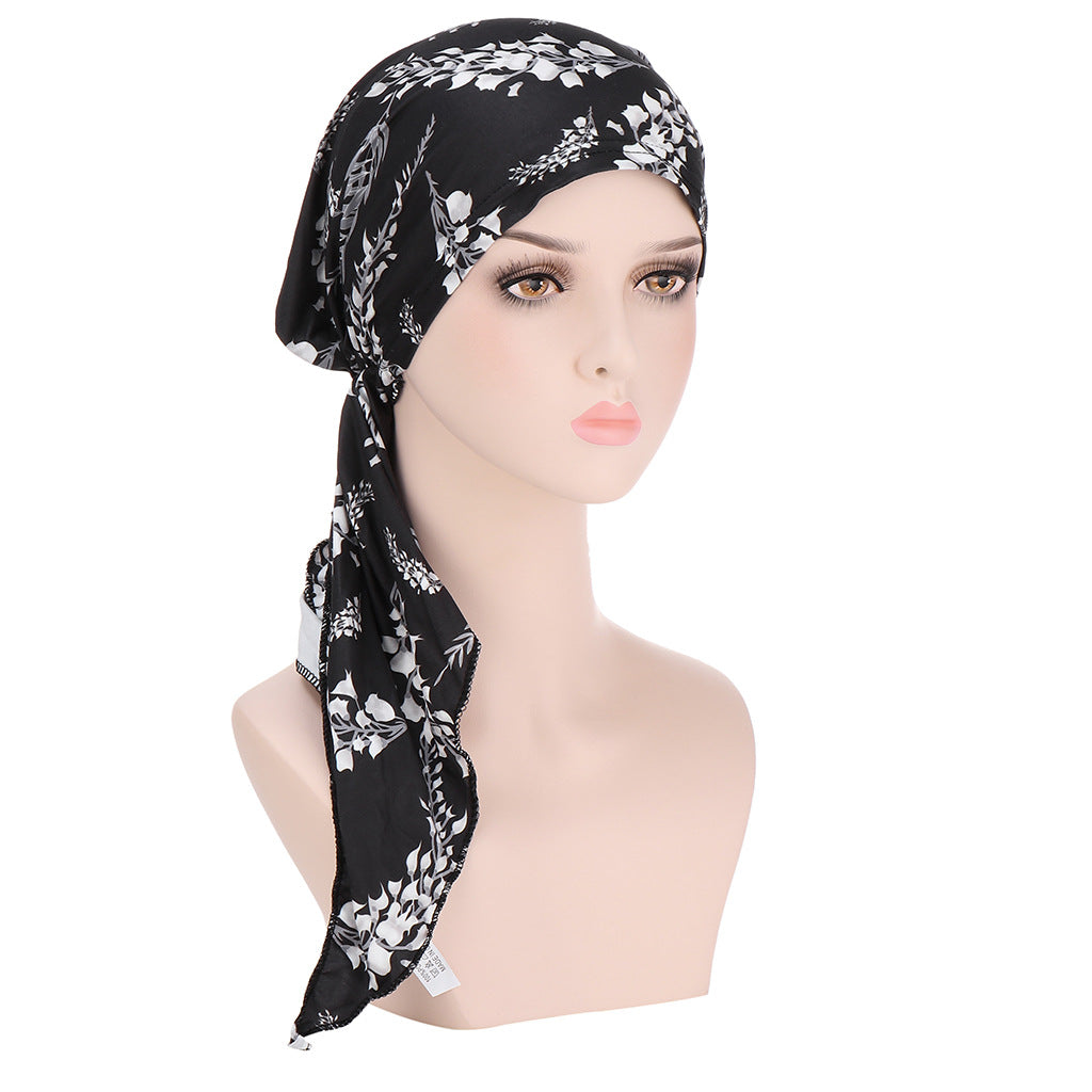Women's European And American Printed Curved Cloth Hat