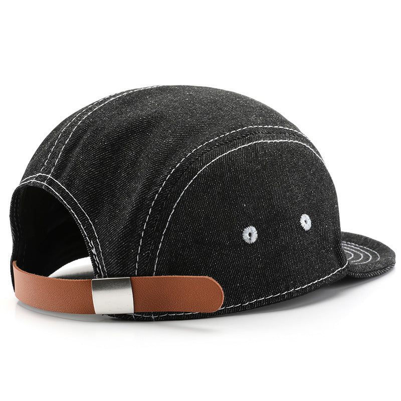 Solid Color Light Board Short Brim Washed Denim Baseball Cap