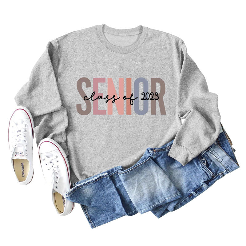 Female Lettering Fashion Loose Casual Long Sleeve Sweater