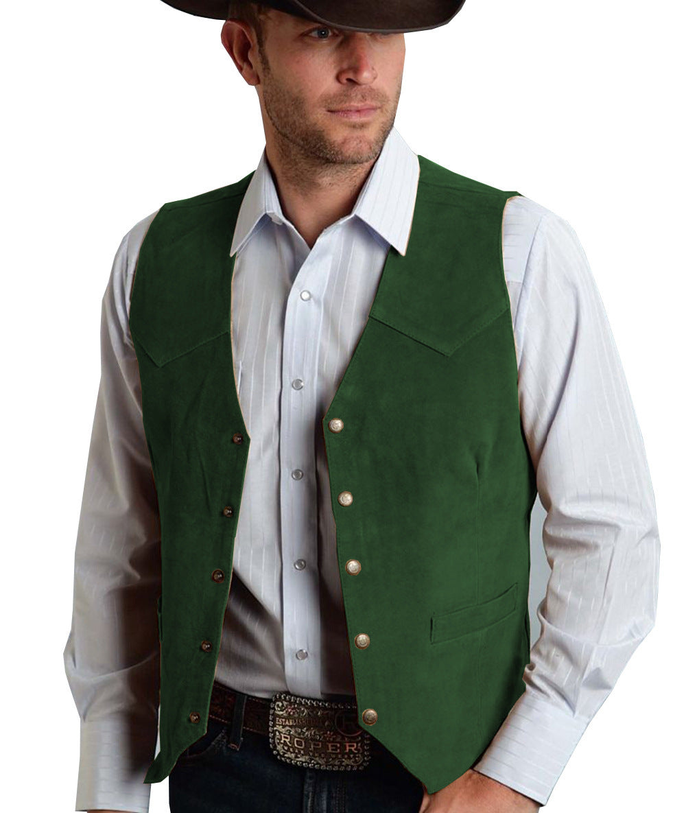 Herresæt Metalknæ Suede Vest