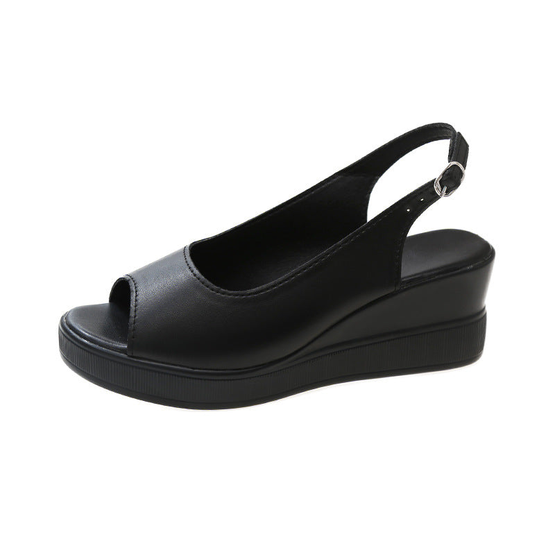 Women's Fashion Wedge Buckle Height Increasing Sandals
