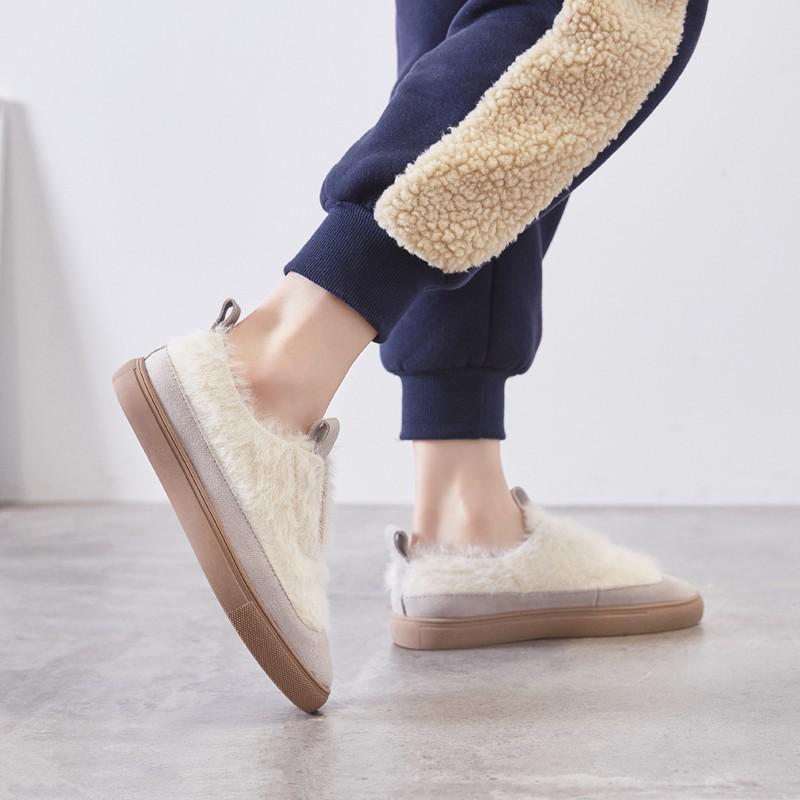 Thick-soled Personality Bread Retro Low-cut Plus Fleece Shoes Wome