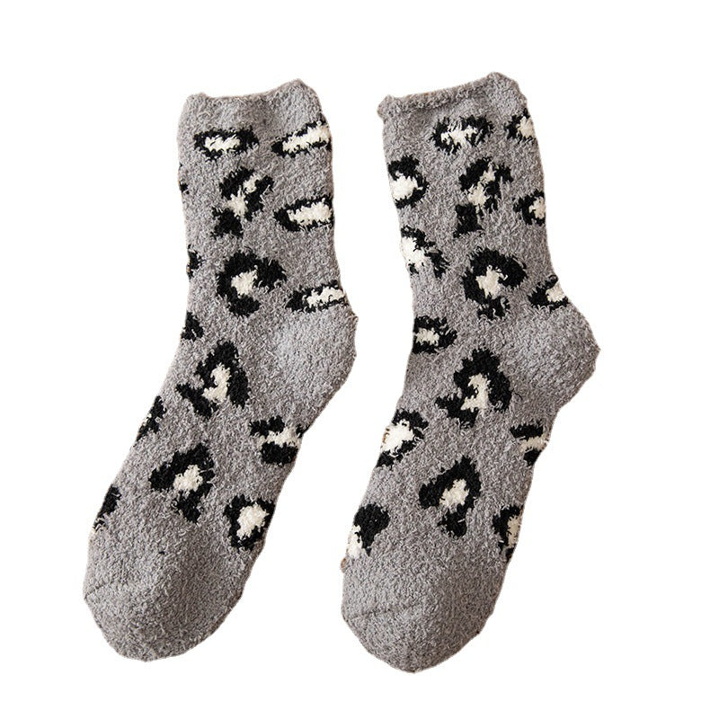 Women's Two Soft Coral Fleece Warm Boat Socks