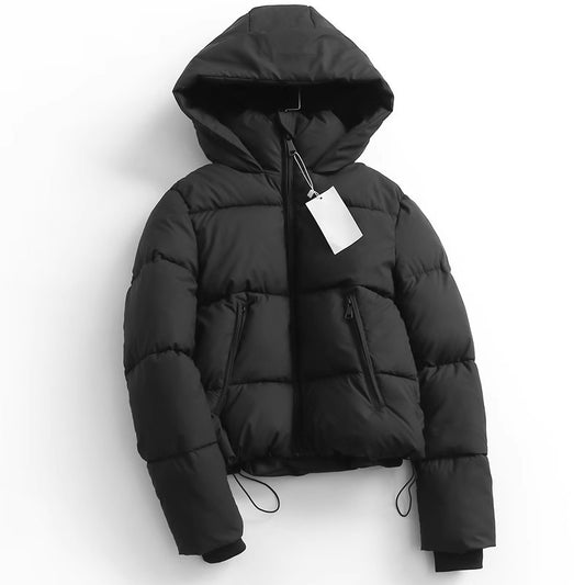 Spanish Style Winter New Versatile Loose Fluffy Bread Thickened Warm Hooded Cotton Coat Women