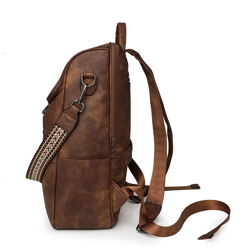 Retro College Students' Backpack Trendy High Sense Bag