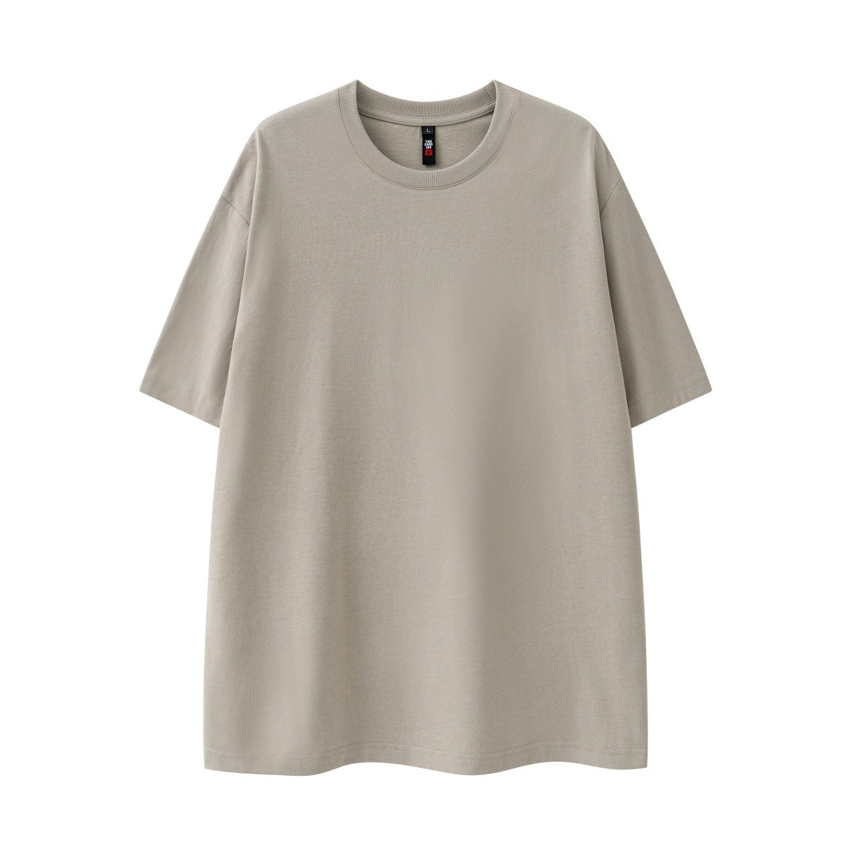 280g Pure Cotton Solid Color Short Sleeve American Casual Loose Shoulder T-shirt