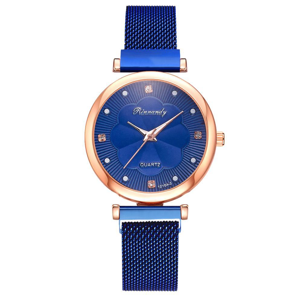 Casual Flower Dial Alloy Mesh Strap Quartz Watch
