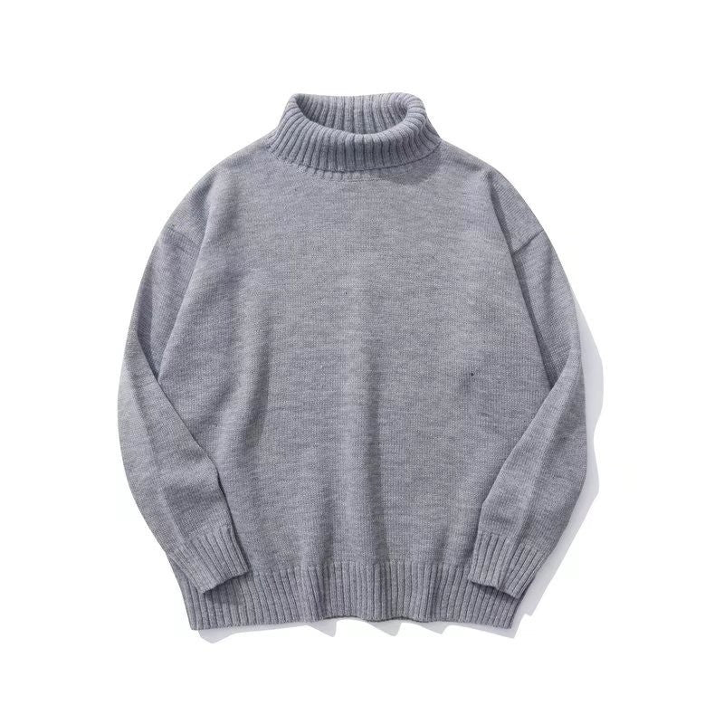 Enkel ny alsidig Turtleneck-sweater til par retro efterår og vinter ny